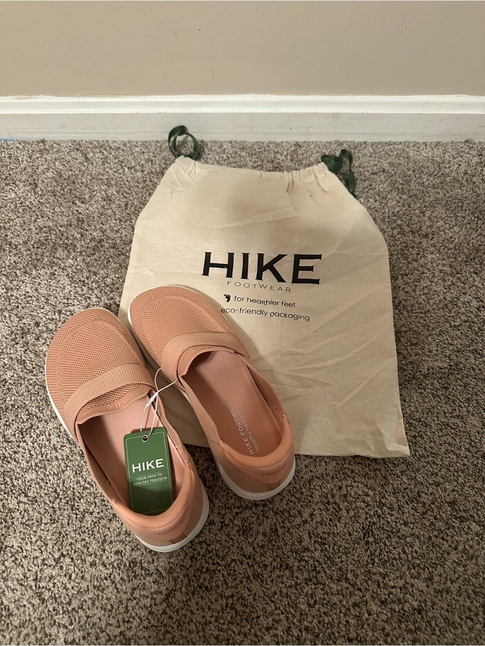 HIKE Women's Slip-On Mesh Sneakers in Peach